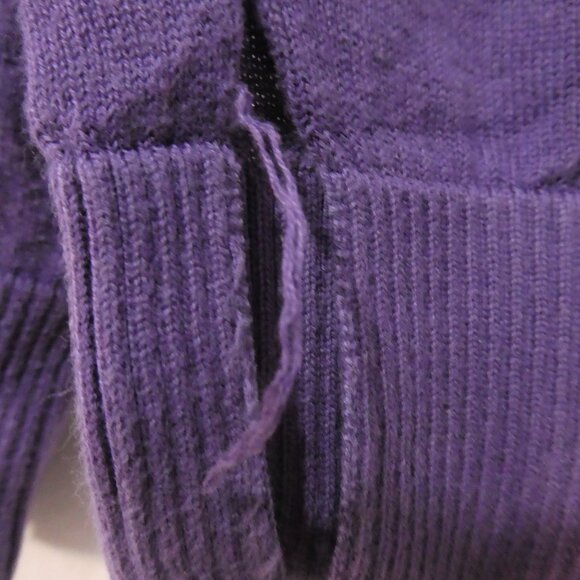 TOMMY HILFIGER | large | Purple Button-Up V-Neck Cardigan | 100% Prima Cotton - Picture 15 of 15